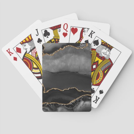 グレーフェイクマーリーアゲットゴールデングリッターブラックストーン トランプ (裏面)