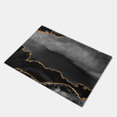 グレーフェイクマーリーアゲットゴールデングリッターブラックストーン ドアマット (アングル)