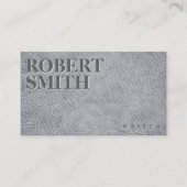グレーフェイクレザーとエンボス文字 名刺 (正面)
