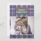 グレーフェイクレザーピンクとブループライドのクリスマス シーズンカード (正面)