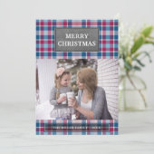 グレーフェイクレザーピンクとブループライドのクリスマス シーズンカード (スタンド正面)