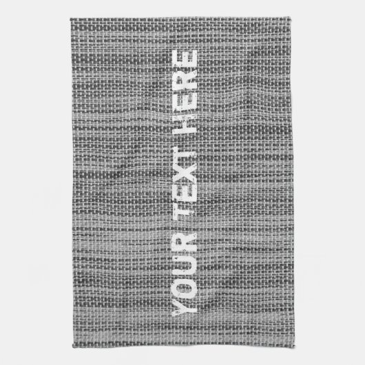 グレーフェイク布製キッチンタオル及びカスタム文字 キッチンタオル (縦)