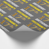 グレーフェイク/模造金ゴールド「17誕生日」 ラッピングペーパー (角)