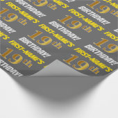 グレーフェイク/模造金ゴールド「19誕生日」 ラッピングペーパー (角)