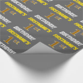 グレーフェイク/模造金ゴールド「1st BIRTHDAY」 ラッピングペーパー (角)