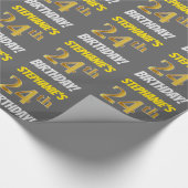 グレーフェイク/模造金ゴールド「24番目誕生日」 ラッピングペーパー (角)