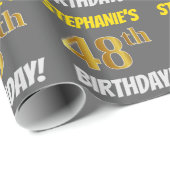 グレーフェイク/模造金ゴールド「48誕生日」 ラッピングペーパー (ロールコーナー)