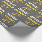 グレーフェイク/模造金ゴールド「4th BIRTHDAY」 ラッピングペーパー (角)