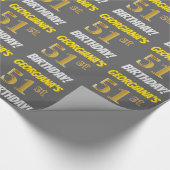 グレーフェイク/模造金ゴールド、「51番目の誕生日」 ラッピングペーパー (角)