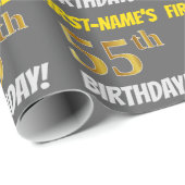 グレーフェイク/模造金ゴールド「55誕生日」 ラッピングペーパー (ロールコーナー)