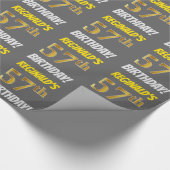 グレーフェイク/模造金ゴールド「57誕生日」 ラッピングペーパー (角)