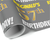 グレーフェイク/模造金ゴールド「57誕生日」 ラッピングペーパー (ロールコーナー)