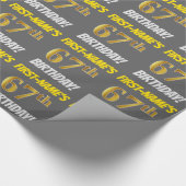 グレーフェイク/模造金ゴールド「67誕生日」 ラッピングペーパー (角)