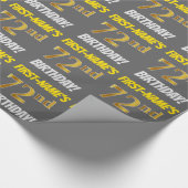 グレーフェイク/模造金ゴールド、「72番目の誕生日」 ラッピングペーパー (角)