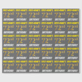 グレーフェイク/模造金ゴールド、「72番目の誕生日」 ラッピングペーパー (フラット)