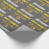 グレーフェイク/模造金ゴールド「76誕生日」 ラッピングペーパー (角)