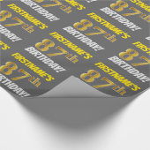 グレーフェイク/模造金ゴールド「87誕生日」 ラッピングペーパー (角)