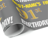 グレーフェイク/模造金ゴールド、「91番目の誕生日」 ラッピングペーパー (ロールコーナー)