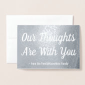 グレーフォイル悔やみや弔慰カード 箔カード (封筒付き正面)