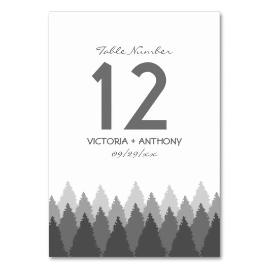 グレーフォレストレンジウッドランド結婚ズ テーブルナンバー (正面)