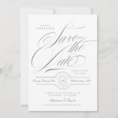 グレーフォーマルグリーン書道ブラックタイフォト セーブザデート (正面)