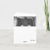 グレーフォールディンググリーティングカードにブルックリン橋 カード (裏面)