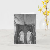 グレーフォールディンググリーティングカードにブルックリン橋 カード (黄色い花)
