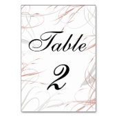 グレーフラワーズと赤面ピンクウェディングレセプション テーブルナンバー (裏面)