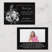 グレーフラワーフォト悔やみや弔慰ありがとう ノートカード (正面/裏面)