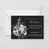 グレーフラワーフォト悔やみや弔慰ありがとう ノートカード (正面)