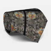 グレーフランスのブラックフローラネックタイ ネクタイ (ロール)