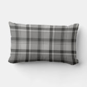 グレーフランネルプリント、ランバーピロー13" x 21" ランバークッション (裏面)