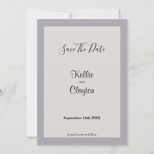 グレーフレームのシェード日付を保存 セーブザデート (正面)