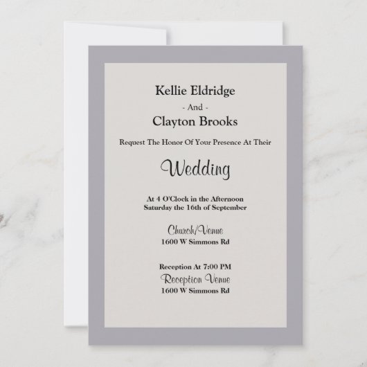 グレーフレームのシェード結婚式招待状 招待状 (正面)