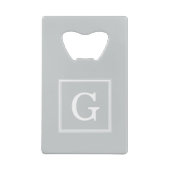 グレーフレーム付きモノグラム クレジットカード栓抜き (裏面)
