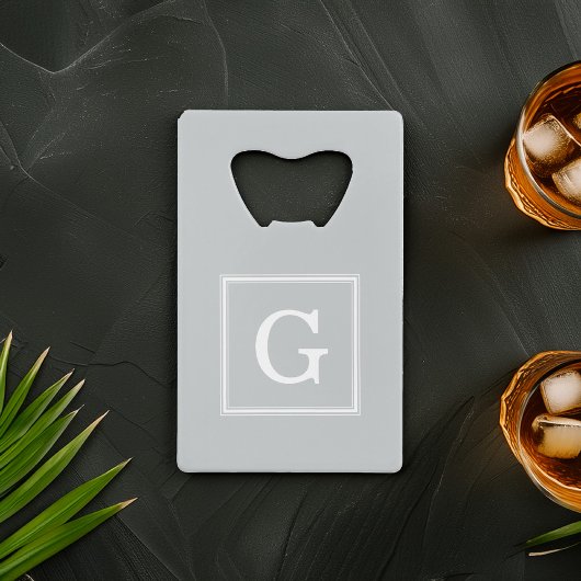 グレーフレーム付きモノグラム クレジットカード栓抜き