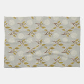 グレーフローラあじさい茶タオル キッチンタオル (横)