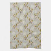 グレーフローラあじさい茶タオル キッチンタオル (縦)