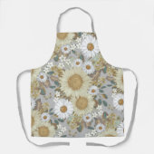 グレーフローラひまわり柄エプロン エプロン (正面)