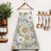 グレーフローラひまわり柄エプロン エプロン