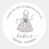 グレーフローラエプロンブライダルシャワー封筒用シール ラウンドシール (正面)