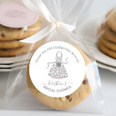 グレーフローラエプロンブライダルシャワー封筒用シール ラウンドシール