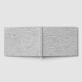 グレーフローラエンボスルックパーソナライズされたスパイン ゲストブック (全面)