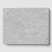 グレーフローラエンボスルックパーソナライズされたスパイン ゲストブック (裏面)