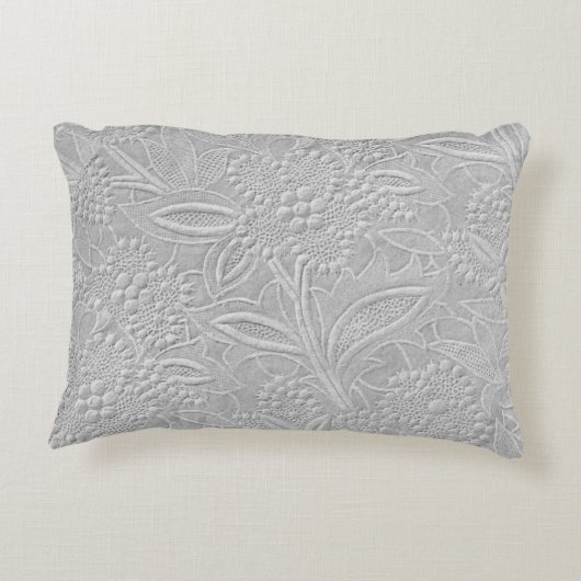 グレーフローラエンボスルック アクセントクッション (裏面)