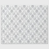 グレーフローラダマスクデリケート王室のブライダル結婚ズ ラッピングペーパー (フラット)