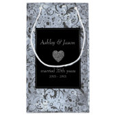 グレーフローラダマスクパターン スモールペーパーバッグ (裏面)