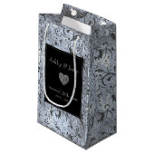 グレーフローラダマスクパターン スモールペーパーバッグ (正面アングル)