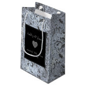 グレーフローラダマスクパターン スモールペーパーバッグ (裏面アングル)
