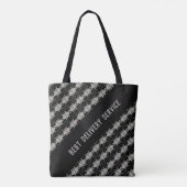 グレーフローラデザイパターン（の模様が）あるナー トートバッグ (裏面)